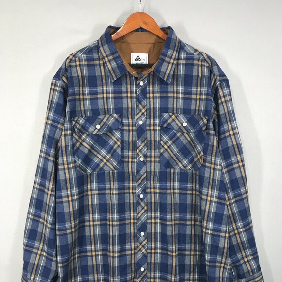 Swisswell Shirt Men's 2XL Blue Plaid Flannel Button Down Long Sleeve Pockets - Picture 1 of 11